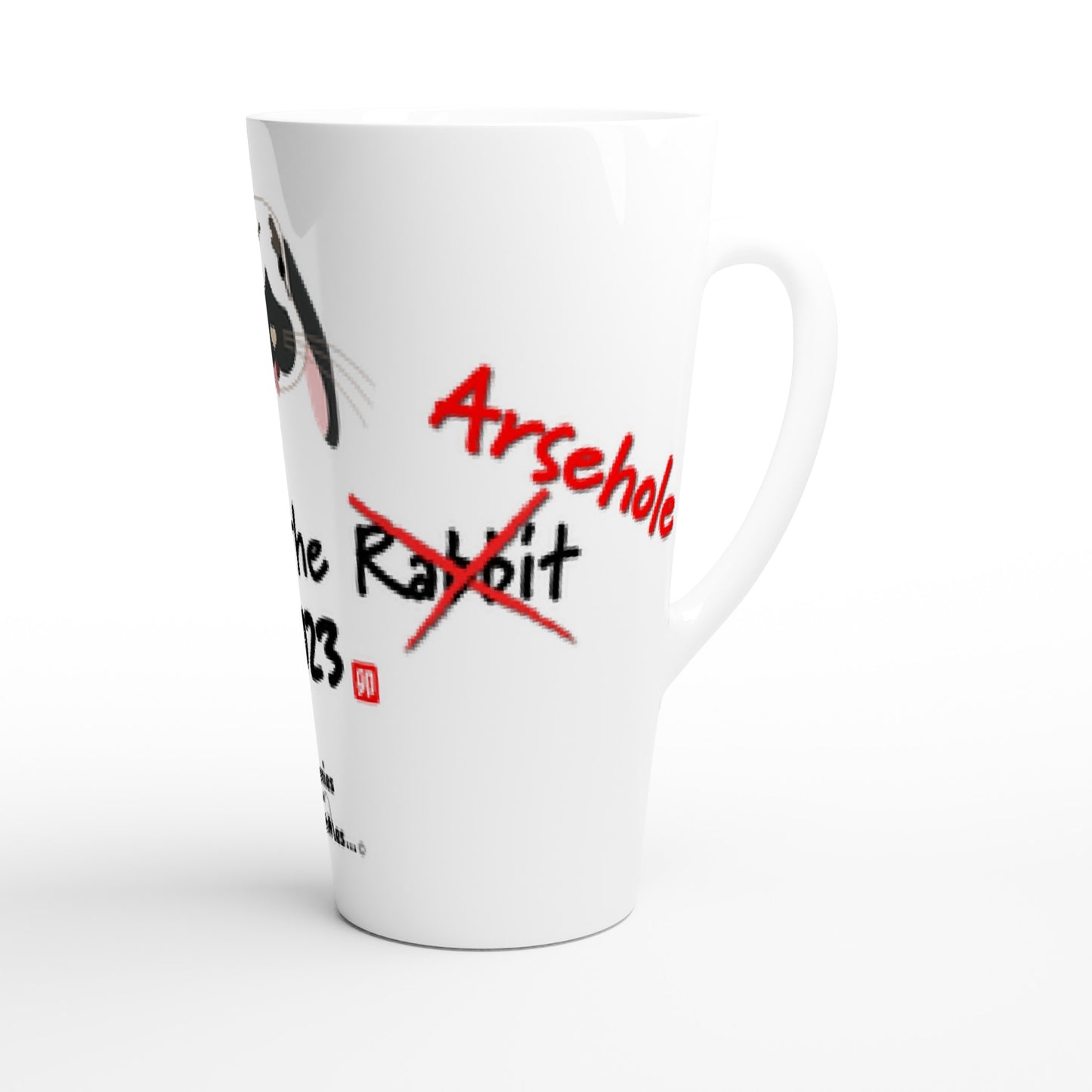 White Latte 17oz Ceramic Mug Year of the Arsehole