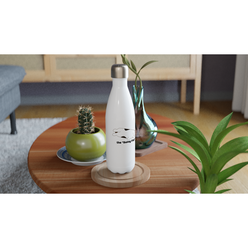 White 17oz Stainless Steel Water Bottle the bunny flop
