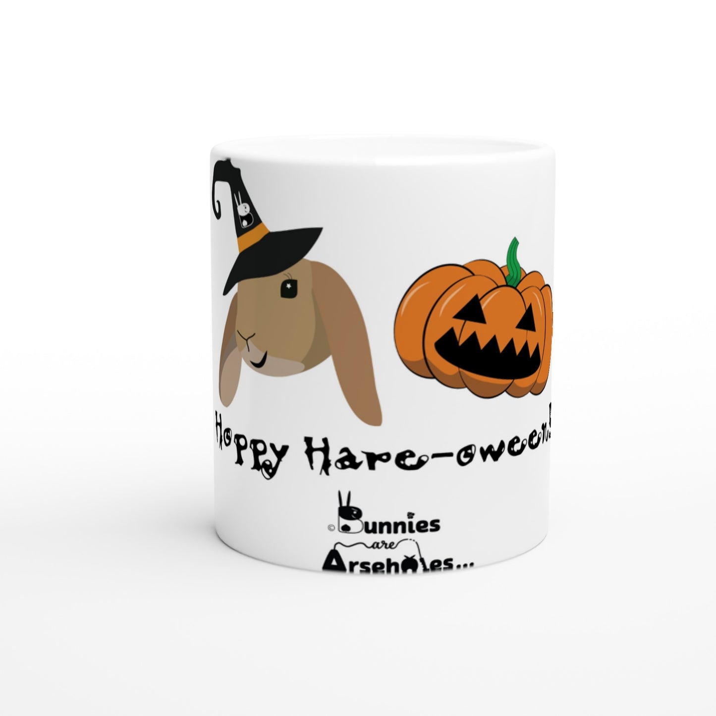 White 11oz Ceramic Mug Hoppy Halloween with Tera