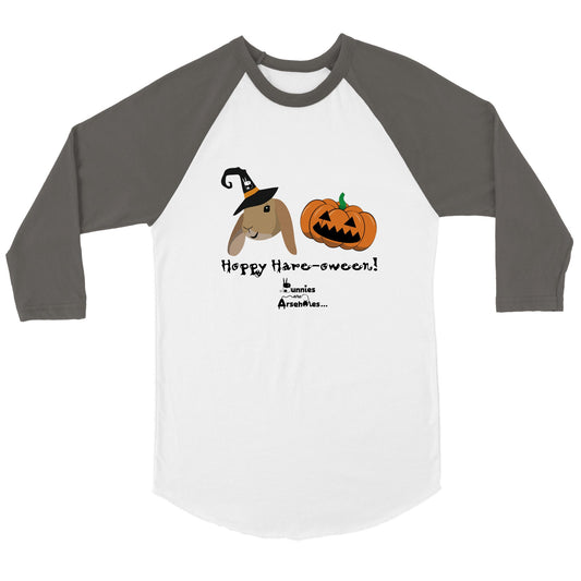 Unisex 3/4 sleeve Raglan T-shirt Hoppy Halloween with Tera