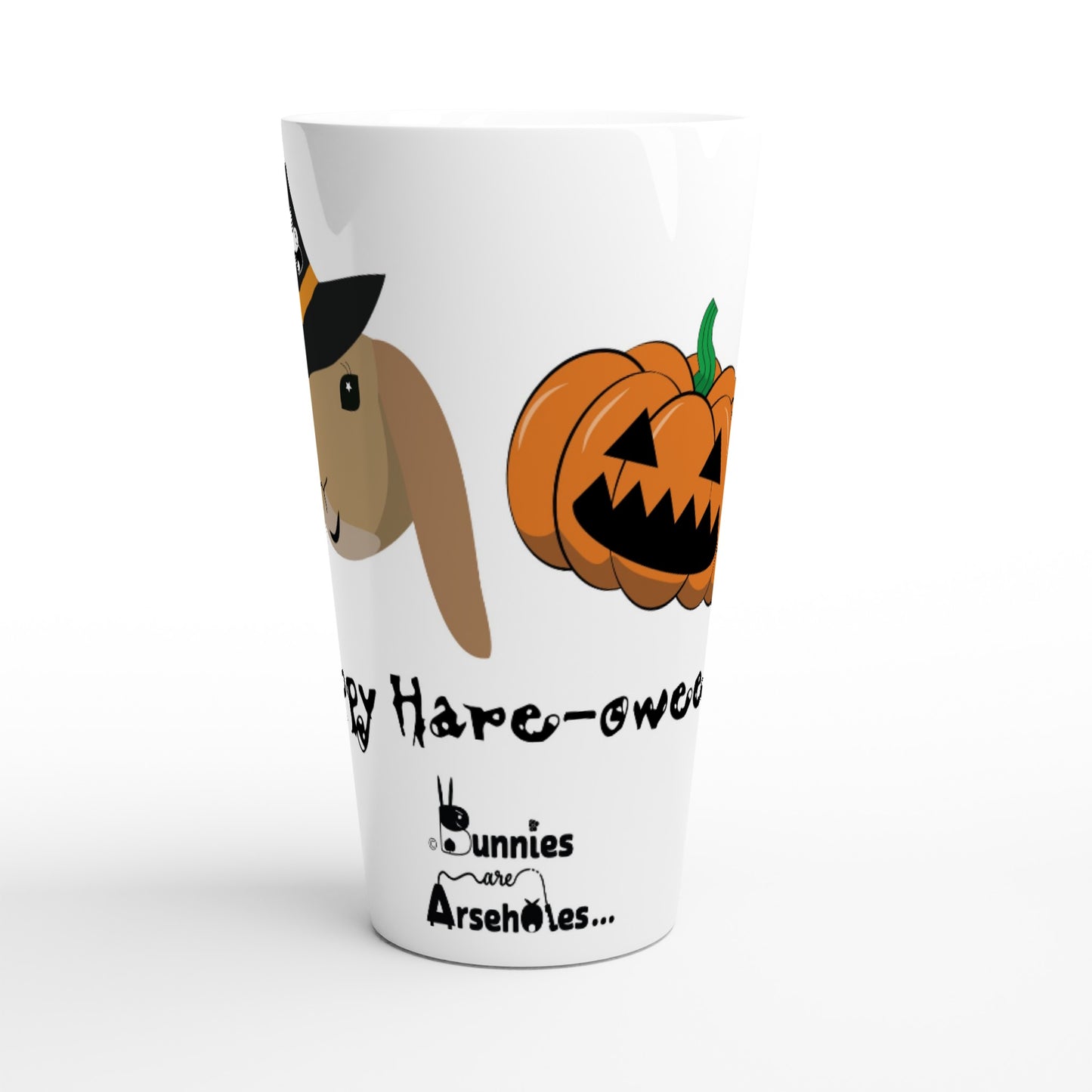 a White Latte 17oz Ceramic Mug Hoppy Halloween with Tera