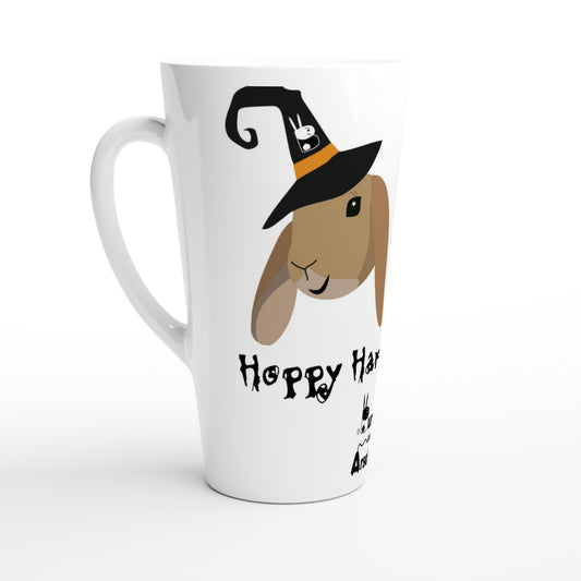 a White Latte 17oz Ceramic Mug Hoppy Halloween with Tera