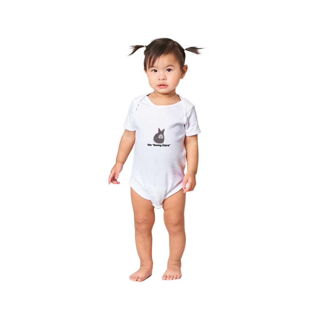 Classic Baby Short Sleeve Onesies the bunny glare