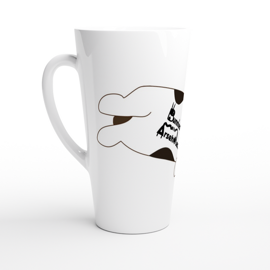 White Latte 17oz Ceramic Mug dead flop logo