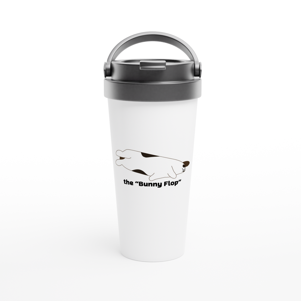 White 15oz Stainless Steel Travel Mug the bunny flop