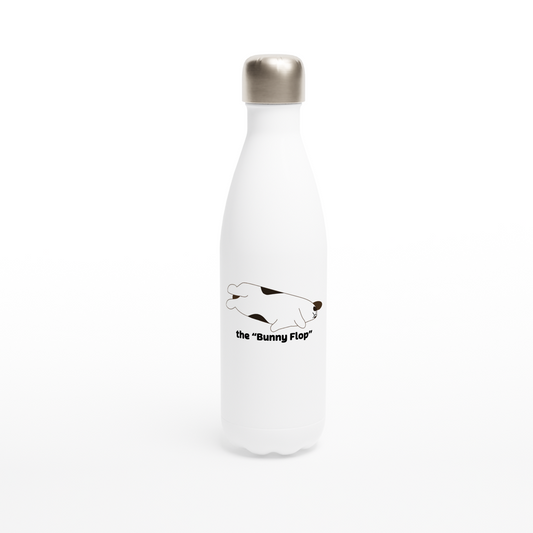 White 17oz Stainless Steel Water Bottle the bunny flop
