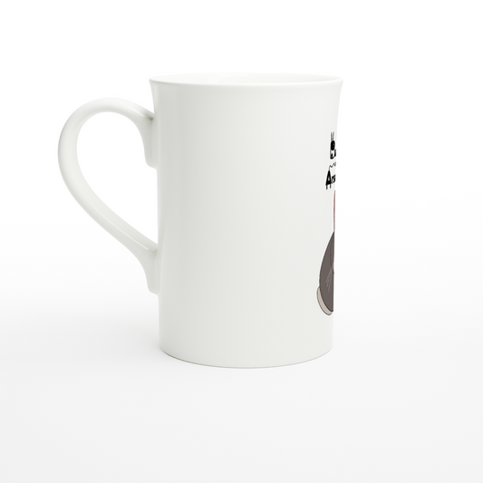 White 10oz Porcelain Slim Mug Apollo and logo