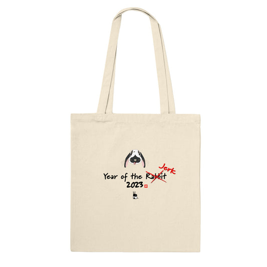 Year of the 'jerk' tote bag